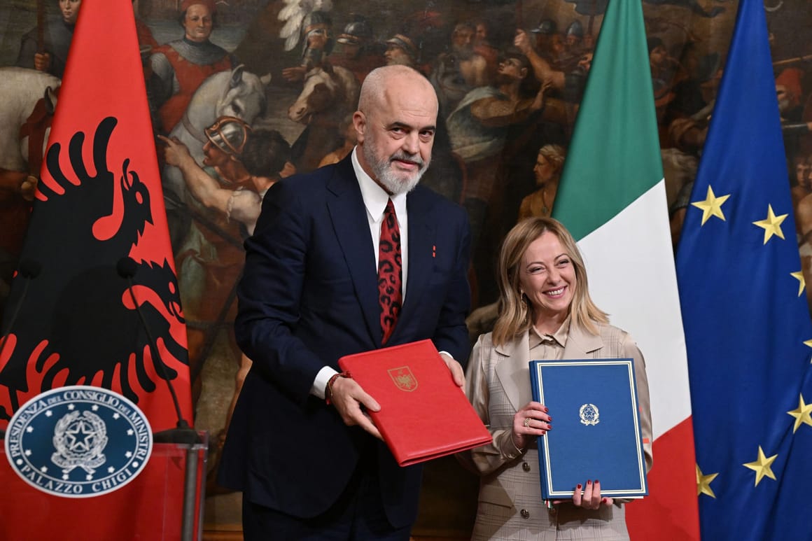 ITALY-POLITICS-DIPLOMACY-ALBANIA