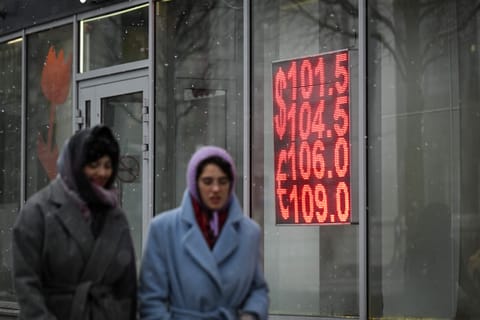 Ruble tumbles as Russia’s war economy comes under increasing strain